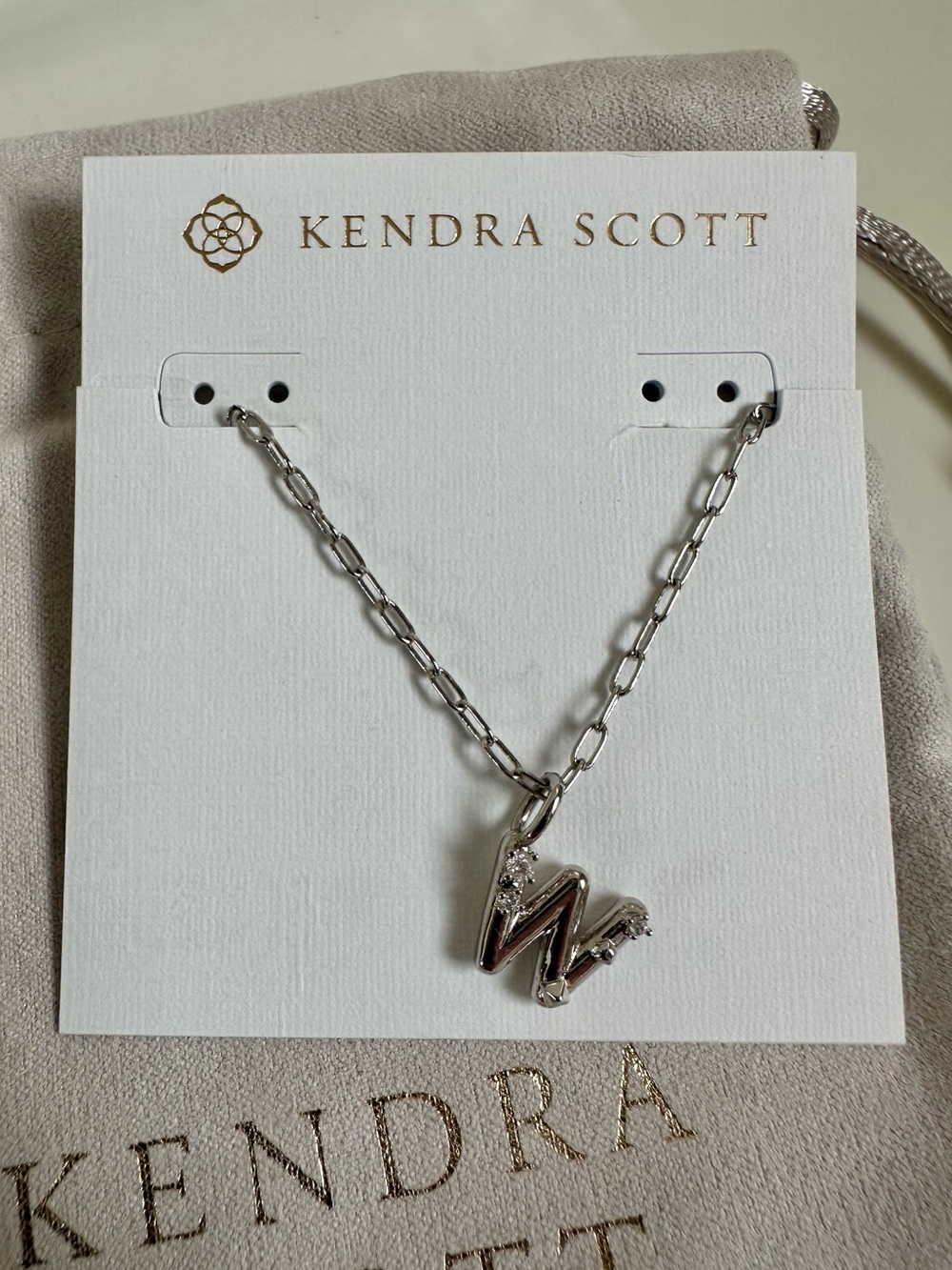 Kendra Scott Silver Initial 'W' Pendant Necklace